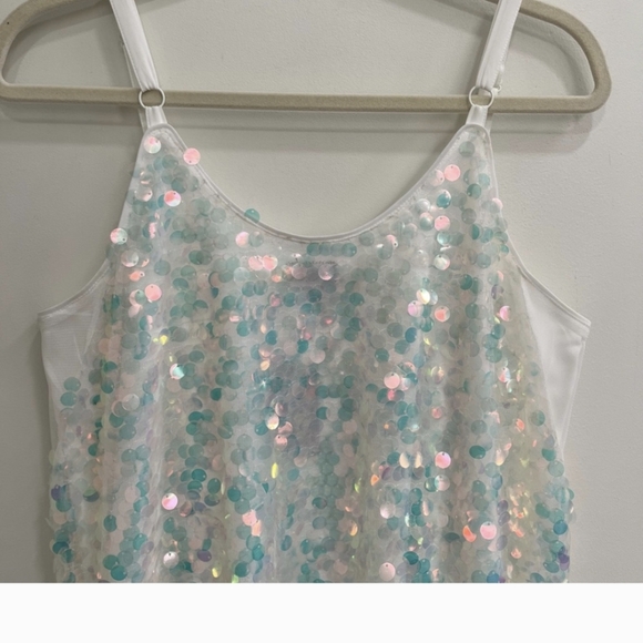 NWT Torrid White Iridescent Sequin Party Dress Size 00/M - Picture 7 of 9